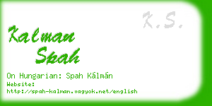 kalman spah business card